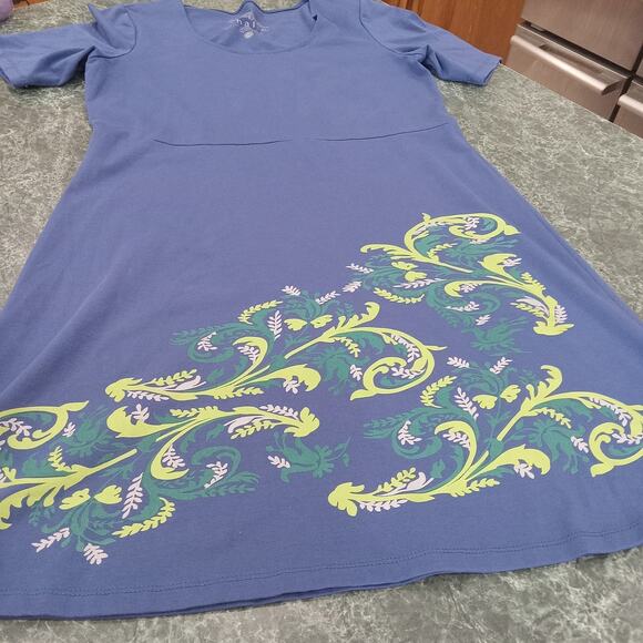 Sahalie Women's Short Sleeve T Shirt Dress Size M Artsy Boho Lagenlook Beach Fun - Picture 1 of 10